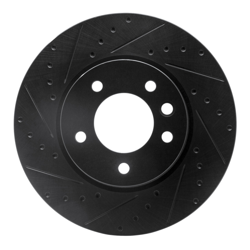 Porsche Cayenne Brake Rotor (1) - Front - R1 Concepts - Drilled & Slotted - Black - `03-`18